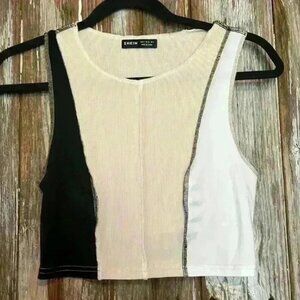 EUC SHEIN COLOR-BLOCK CROP TOP